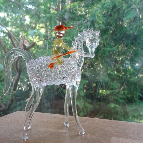 Vintage glass horse and jockey - Picture 15 of 15